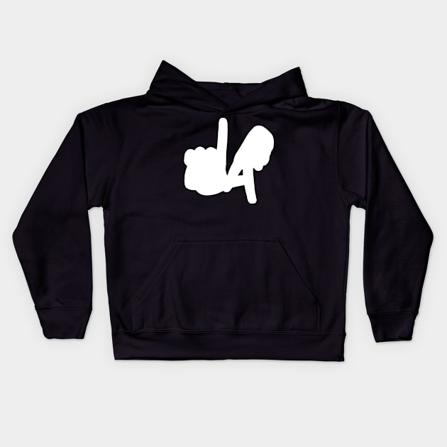 LA Hands Silhouette, White Kids Hoodie by Niemand